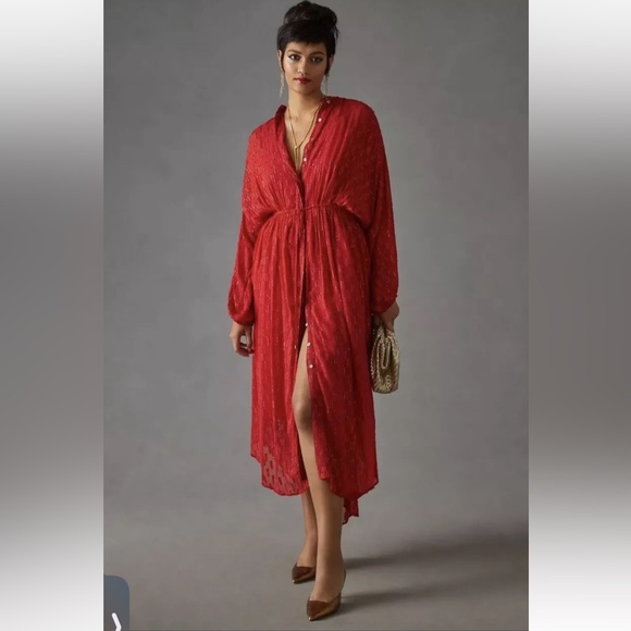 Anthropologie Allene Shimmer Maxi Dress Size L - Picture 2 of 11